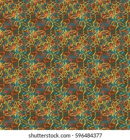 Abstract geometric colorful seamless pattern for background. Decorative backdrop can be used for wallpaper, pattern fills, web page background, surface textures. Old vintage retro energy pattern.