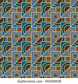 Abstract geometric colorful seamless pattern for background. Decorative backdrop can be used for wallpaper, pattern fills, web page background, surface textures. Old vintage retro energy pattern.