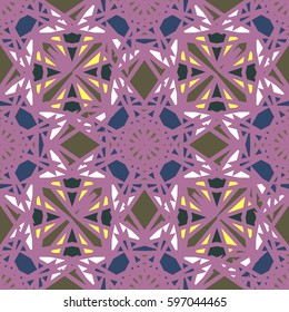 Abstract geometric colorful seamless pattern for background. Decorative backdrop can be used for wallpaper, pattern fills, web page background, surface textures. Old vintage retro energy pattern.