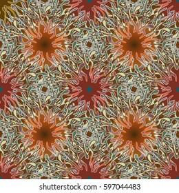Abstract geometric colorful seamless pattern for background. Decorative backdrop can be used for wallpaper, pattern fills, web page background, surface textures. Old vintage retro energy pattern.