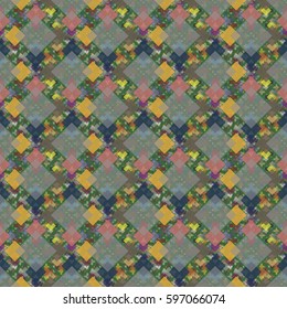 Abstract geometric colorful seamless pattern for background. Decorative backdrop can be used for wallpaper, pattern fills, web page background, surface textures. Old vintage retro energy pattern.