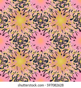 Abstract geometric colorful seamless pattern for background. Decorative backdrop can be used for wallpaper, pattern fills, web page background, surface textures. Old vintage retro energy pattern.