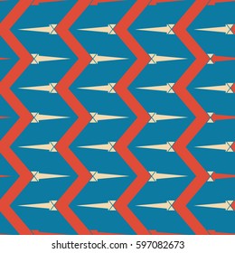 Abstract geometric colorful seamless pattern for background. Decorative backdrop can be used for wallpaper, pattern fills, web page background, surface textures. Old vintage retro energy pattern.