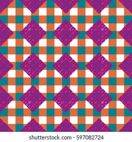 Abstract geometric colorful seamless pattern for background. Decorative backdrop can be used for wallpaper, pattern fills, web page background, surface textures. Old vintage retro energy pattern.
