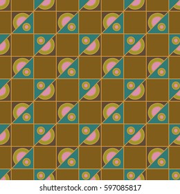 Abstract geometric colorful seamless pattern for background. Decorative backdrop can be used for wallpaper, pattern fills, web page background, surface textures. Old vintage retro energy pattern.