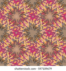Abstract geometric colorful seamless pattern for background. Decorative backdrop can be used for wallpaper, pattern fills, web page background, surface textures. Old vintage retro energy pattern.