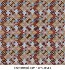 Abstract geometric colorful seamless pattern for background. Decorative backdrop can be used for wallpaper, pattern fills, web page background, surface textures. Old vintage retro energy pattern.