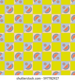 Abstract geometric colorful seamless pattern for background. Decorative backdrop can be used for wallpaper, pattern fills, web page background, surface textures. Old vintage retro energy pattern.