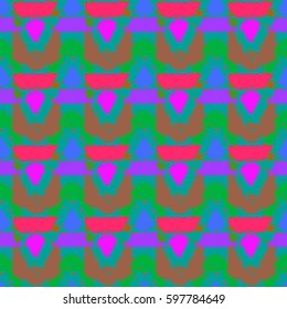 Abstract geometric colorful seamless pattern for background. Decorative backdrop can be used for wallpaper, pattern fills, web page background, surface textures. Old vintage retro energy pattern.