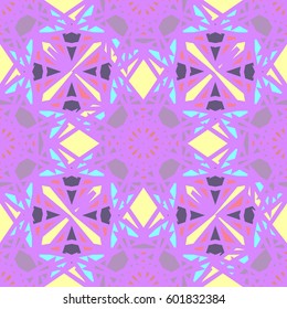 Abstract geometric colorful seamless pattern for background. Decorative backdrop can be used for wallpaper, pattern fills, web page background, surface textures. Old vintage retro energy pattern.
