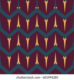 Abstract geometric colorful seamless pattern for background. Decorative backdrop can be used for wallpaper, pattern fills, web page background, surface textures. Old vintage retro energy pattern.