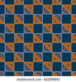 Abstract geometric colorful seamless pattern for background. Decorative backdrop can be used for wallpaper, pattern fills, web page background, surface textures. Old vintage retro energy pattern.