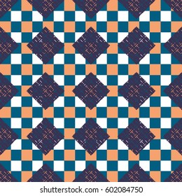 Abstract geometric colorful seamless pattern for background. Decorative backdrop can be used for wallpaper, pattern fills, web page background, surface textures. Old vintage retro energy pattern.