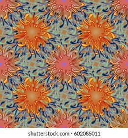 Abstract geometric colorful seamless pattern for background. Decorative backdrop can be used for wallpaper, pattern fills, web page background, surface textures. Old vintage retro energy pattern.