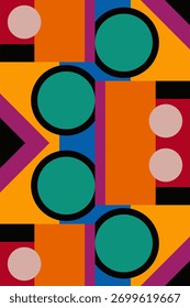Abstract geometric colorful shape wall art decoration.