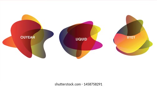 Abstract geometric colorful shapes   set badges background for banner web, app, poster, landing page, flyer, logo. Trendy minimal modern design isolated white background. 