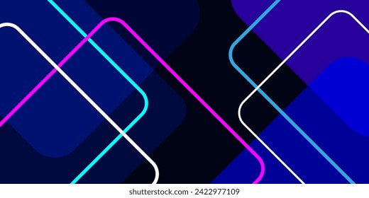 Abstract geometric colorful square shape on the dark background.