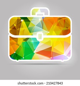 Abstract Geometric Colorful Triangle Polygonal briefcase icon for graphic design