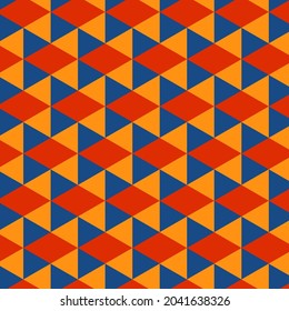 Abstract geometric colorful triangle seamless pattern. Vector illustration wallpaper. Retro background geometry shapes.