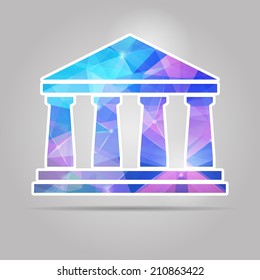 Abstract geometric colorful triangular bank icon