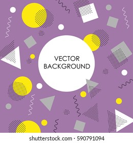 Abstract geometric colorful vector background with memphis design
