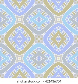 Abstract geometric colorful vector seamless pattern. Ethnic motifs background.