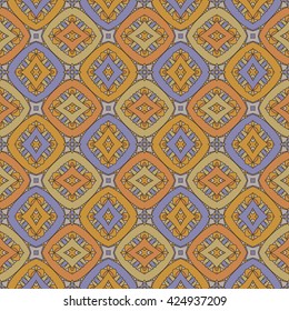 Abstract geometric colorful vector seamless pattern. Ethnic geometrical hand drawn ornament background.