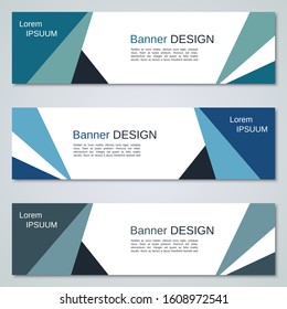 Abstract geometric colorful web banners vector templates collection