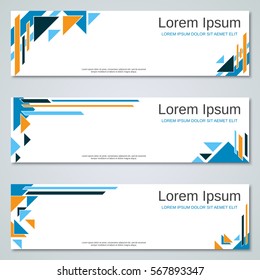Abstract geometric colorful web banners vector templates