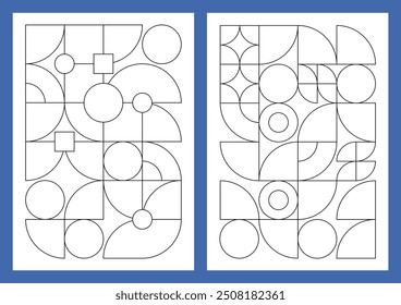 Abstract geometric coloring pages for kids