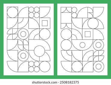 Páginas de coloração geométrica abstrata para crianças