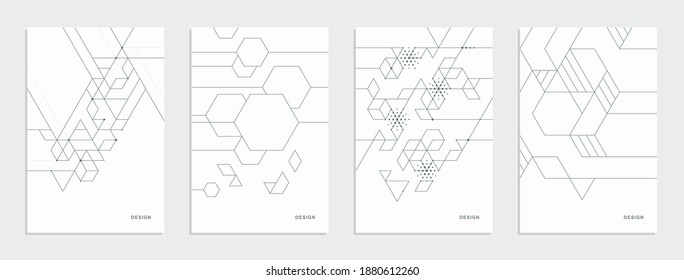 Abstract geometric company brochure. Corporate identity flyer. Vector set business presentation.