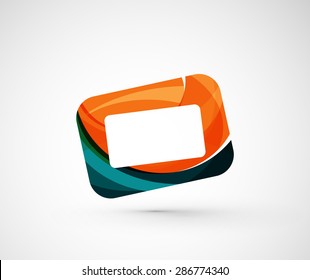 Abstract geometric company logo frame, screen. Vector illustration of universal shape concept made of various wave overlapping elements