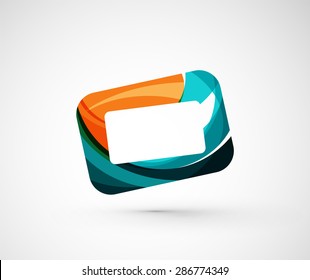 Abstract geometric company logo frame, screen. Vector illustration of universal shape concept made of various wave overlapping elements