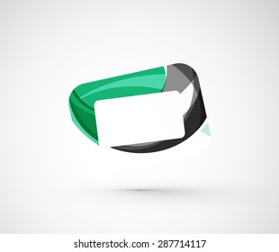 Abstract geometric company logo frame, screen. Vector illustration of universal shape concept made of various wave overlapping elements