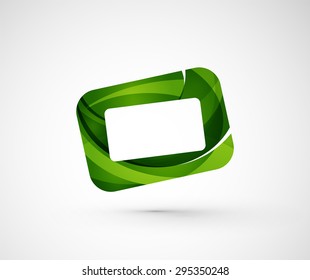 Abstract geometric company logo frame, screen. Vector illustration of universal shape concept made of various wave overlapping elements