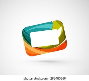 Abstract geometric company logo frame, screen. Vector illustration of universal shape concept made of various wave overlapping elements