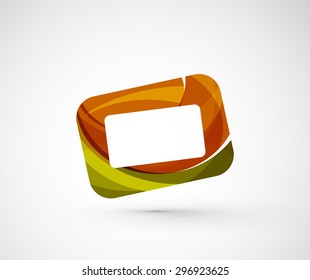 Abstract geometric company logo frame, screen. Vector illustration of universal shape concept made of various wave overlapping elements