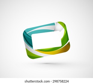 Abstract geometric company logo frame, screen. Vector illustration of universal shape concept made of various wave overlapping elements