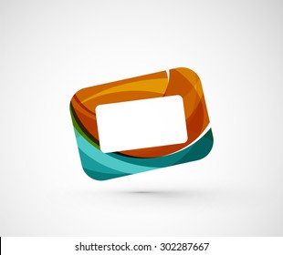 Abstract geometric company logo frame, screen. Vector illustration of universal shape concept made of various wave overlapping elements