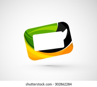 Abstract geometric company logo frame, screen. Vector illustration of universal shape concept made of various wave overlapping elements