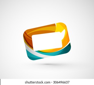 Abstract geometric company logo frame, screen. Vector illustration of universal shape concept made of various wave overlapping elements