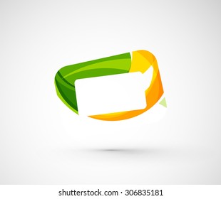 Abstract geometric company logo frame, screen. Vector illustration of universal shape concept made of various wave overlapping elements