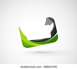 Abstract geometric company logo frame, screen. Vector illustration of universal shape concept made of various wave overlapping elements