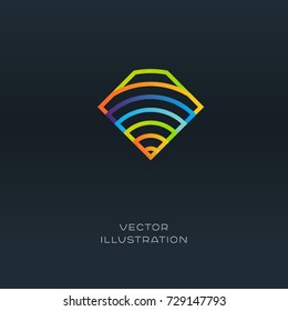 Abstract geometric company logo icon. Vector gradient design