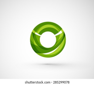 Abstract geometric company logo ring, circle. Vector illustration of universal shape concept made of various wave overlapping elements