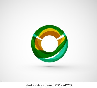 Abstract geometric company logo ring, circle. Vector illustration of universal shape concept made of various wave overlapping elements