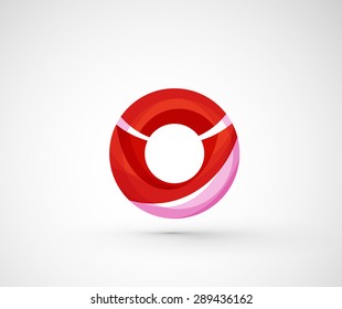 Abstract geometric company logo ring, circle. Vector illustration of universal shape concept made of various wave overlapping elements