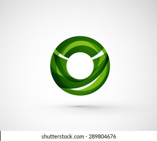 Abstract geometric company logo ring, circle. Vector illustration of universal shape concept made of various wave overlapping elements