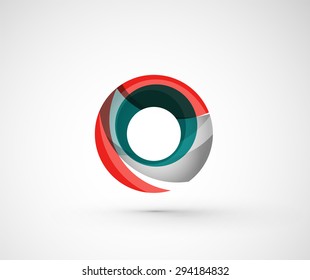 Resumen del anillo del logo de la compañía geométrica, círculo. Ilustración vectorial del concepto de forma universal hecho de varios elementos superpuestos de ondas